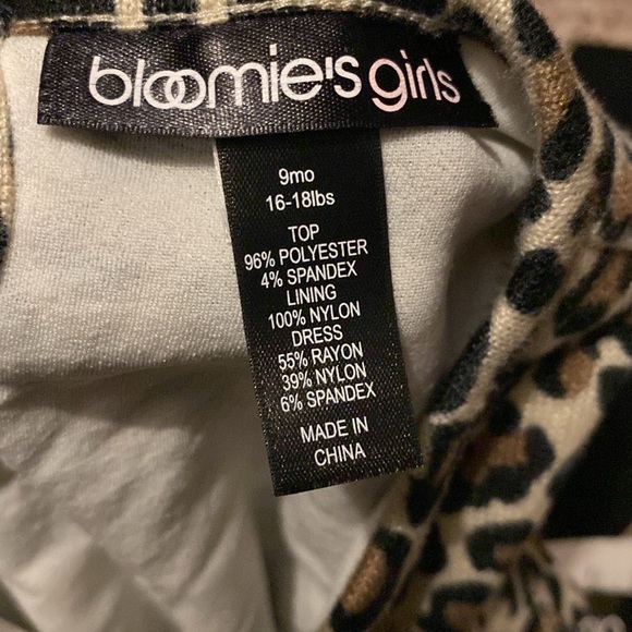 Bloomies girls extra soft top of dress size 9 months leopard top with solid blk - Picture 3 of 4